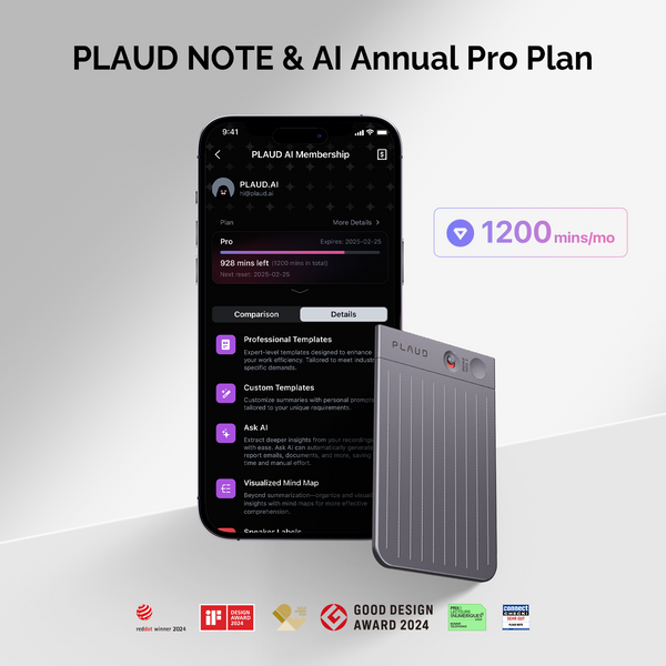 PLAUD NOTE & AI Annual Pro Plan
