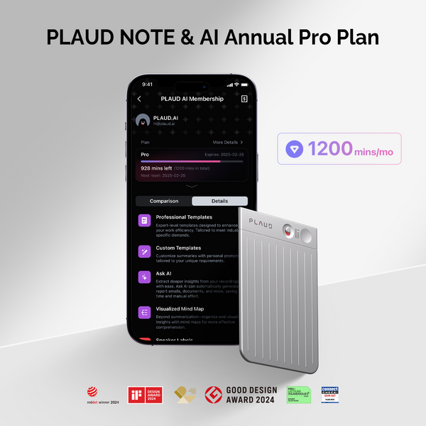 PLAUD NOTE & AI Annual Pro Plan
