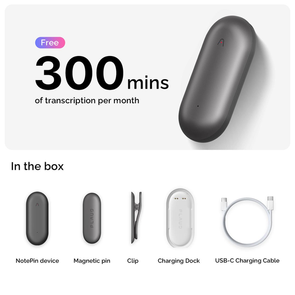 PLAUD NotePin Wearable AI Voice Recorder
